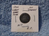 1840 NO DRAPERY SEATED DIME XF