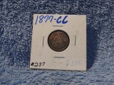 1877CC SEATED DIME F