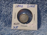 1888 SEATED DIME XF