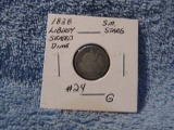 1838 SM. STARS SEATED DIME G