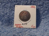 1856 SEATED QUARTER F