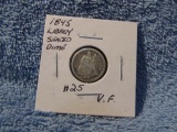 1845 SEATED DIME VF