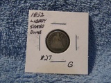 1852 SEATED DIME G