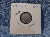 1898S BARBER DIME AU