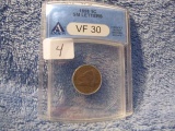 1858 S.L. FLYING EAGLE CENT ANACS VF30