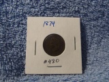 1874 INDIAN HEAD CENT VF