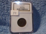 1857 HALF CENT C-1 NGC MS63 BN