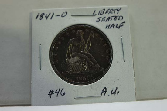 1841O SEATED HALF (NICE COIN) AU