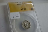 1942/41D MERCURY DIME ANACS VF20