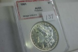 1901 MORGAN DOLLAR IN PCI AU53-POLISHED HOLDER