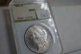 1881S MORGAN DOLLAR IN PCI MS60 HOLDER