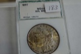 1897 MORGAN DOLLAR IN PCI MS64 HOLDER