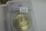 1874S TRADE DOLLAR IN SEGS XF45-CLEANED HOLDER