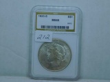 1923S PEACE DOLLAR IN NGS MS65 HOLDER