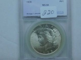 1935 PEACE DOLLAR IN SEGS MS64 HOLDER