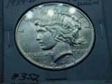 1934D PEACE DOLLAR AU+