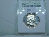 1957 FRANKLIN HALF ANACS PF66