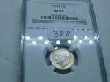 1950S ROOSEVELT DIME NGC MS65