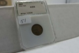 1857 FLYING EAGLE CENT IN PCI AU55 HOLDER