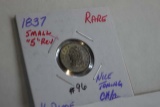 1837 HALF DIME 