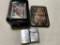Babe Ruth 5 card set in tin, and 2 lighters