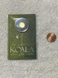 2013 Australia Gold Mini coin, US Cent shown for size reference