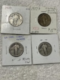 4- Standing Liberty Quarters, 2 are no date