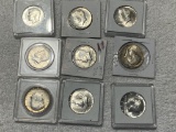 9- 1964 Kennedy Half dollars, all 90% silver
