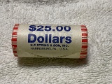 $25 Dollar roll of Lincoln Presidential Dollars