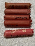 5- rolls of assorted Wheat Cents