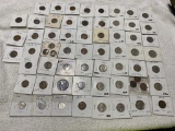 Large lot of assorted 40's Jefferson Nickels, Wheat Cents and a few others
