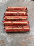 5 rolls of Wheat Cents