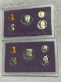2- 1990 United States Proof Sets, no envelope/ sleeve included