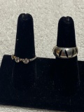 Pair of Sterling Silver rings, one made in Mexico (2 grams), and one with faux diamonds (2 grams)