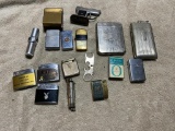 Large batch of Vintage Lighters, cigarette case and more