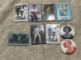 10- assorted hand mirrors, one round one is cracked, Elvis, and more