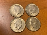4- 1964 90% Silver Kennedy Half Dollars