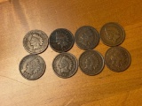 1896, 1897, 1898, 1904, 1905, 1906, 1907 and 1908 Indianhead Cents, NO DUPLICATE DATES