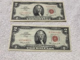 2- 1963 $2.00 Red Seal notes