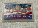 Turn of the Century Type coin set, Barber Half, Quarter, and Dime. Liberty Nickel and IH Cent
