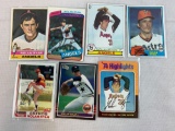 Nolan Ryan group 7 cards, late '70s early '80s