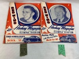 (2) 1948-49 Detroit red wings programs with ticket stubs