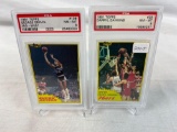 (2) 1981-82 topps basketball George gervin and Daryl Dawkins - PSA 8