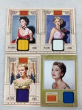 Golden Age Movie Stars: Grace Kelly, Lana Turner, Eva Gabor, Ava Gardner, factory fabric card