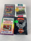 4 Motorcycle sealed sets: Harley Davidson, (two) American Vintage & Custom Cycle set