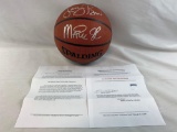 Larry Bird, Magic Johnson full-size basketball w/Holo cert
