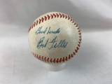 Bob Feller & Vic Wertz signed baseball energized center
