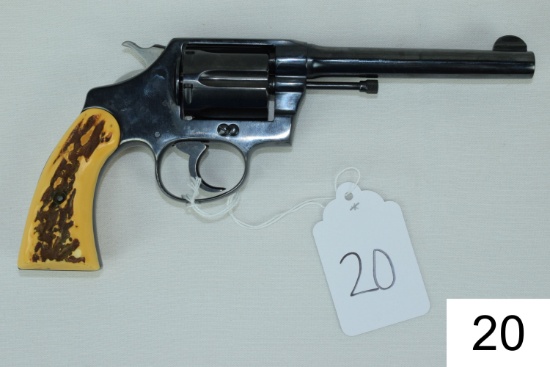 Colt    Police Positive    Cal .32-20    5"    SN: 55604    Stag Grips    "Grip Chipped    "Gun was