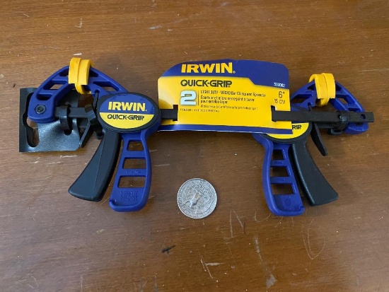 NEW 6 inch Irwin Clamp set, quarter is for size reference