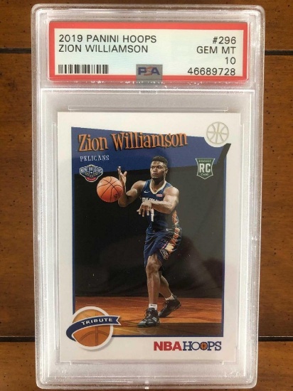2019 20 NBA hoops Zion Williamson PSA 10 tribute rookie